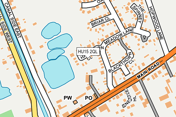 HU15 2QL map - OS OpenMap – Local (Ordnance Survey)