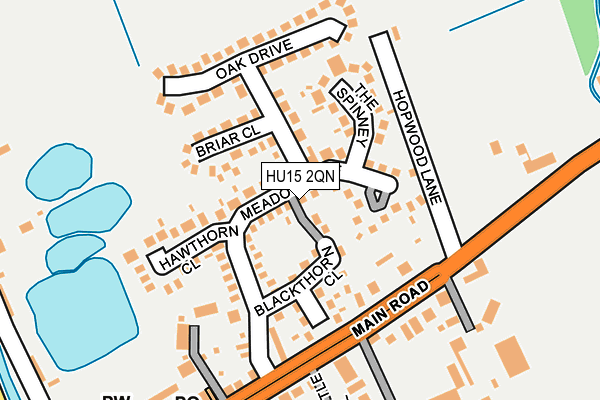 HU15 2QN map - OS OpenMap – Local (Ordnance Survey)