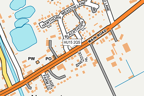 HU15 2QS map - OS OpenMap – Local (Ordnance Survey)