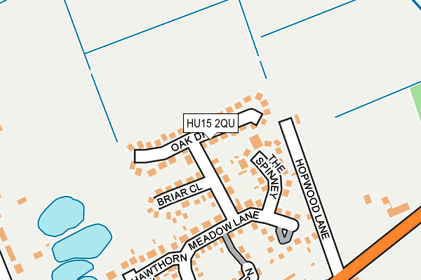 HU15 2QU map - OS OpenMap – Local (Ordnance Survey)