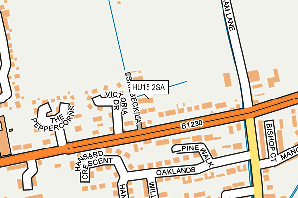 HU15 2SA map - OS OpenMap – Local (Ordnance Survey)