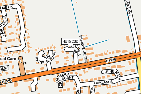 HU15 2SD map - OS OpenMap – Local (Ordnance Survey)