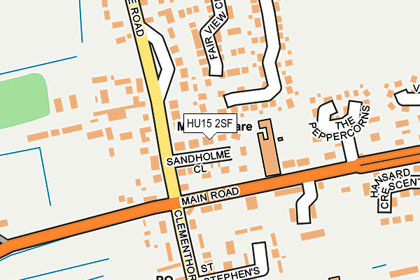 HU15 2SF map - OS OpenMap – Local (Ordnance Survey)