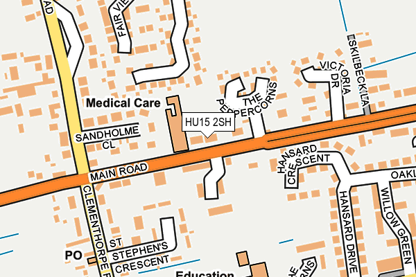 HU15 2SH map - OS OpenMap – Local (Ordnance Survey)