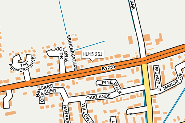 HU15 2SJ map - OS OpenMap – Local (Ordnance Survey)