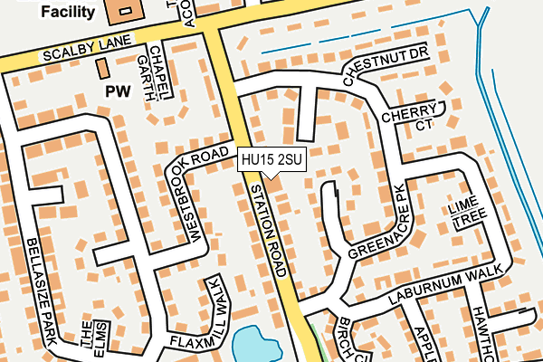 HU15 2SU map - OS OpenMap – Local (Ordnance Survey)