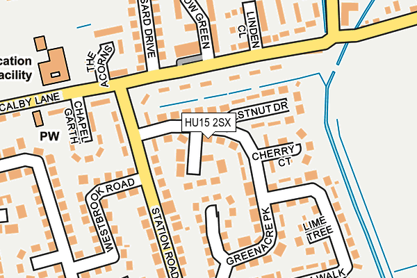HU15 2SX map - OS OpenMap – Local (Ordnance Survey)