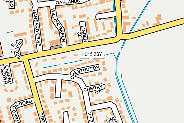 HU15 2SY map - OS OpenMap – Local (Ordnance Survey)