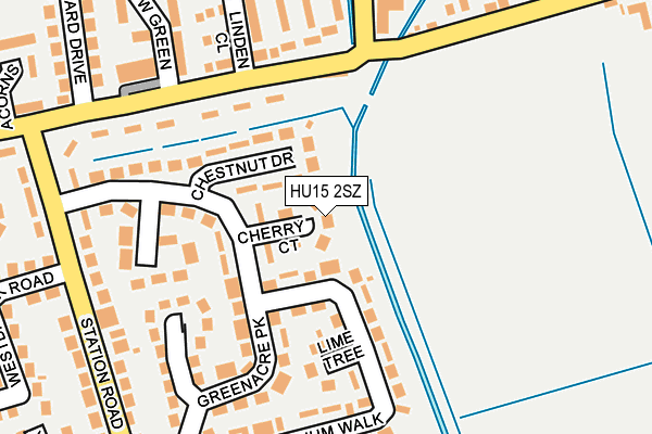 HU15 2SZ map - OS OpenMap – Local (Ordnance Survey)