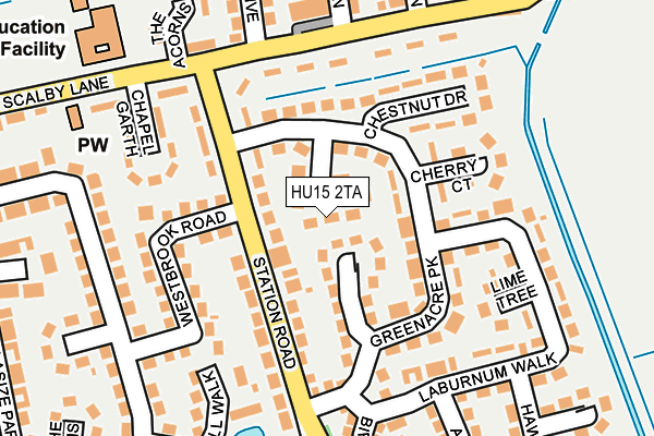 HU15 2TA map - OS OpenMap – Local (Ordnance Survey)
