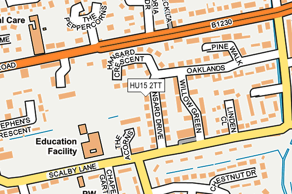 HU15 2TT map - OS OpenMap – Local (Ordnance Survey)