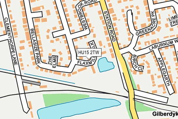 HU15 2TW map - OS OpenMap – Local (Ordnance Survey)