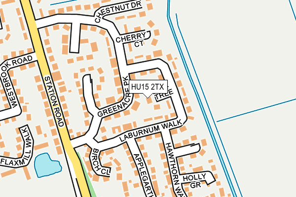 HU15 2TX map - OS OpenMap – Local (Ordnance Survey)
