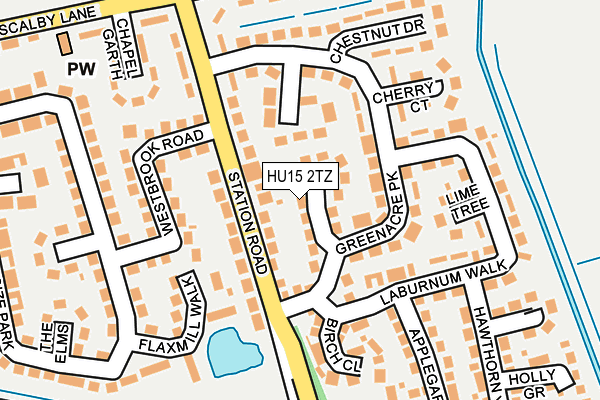 HU15 2TZ map - OS OpenMap – Local (Ordnance Survey)