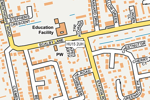 HU15 2UH map - OS OpenMap – Local (Ordnance Survey)