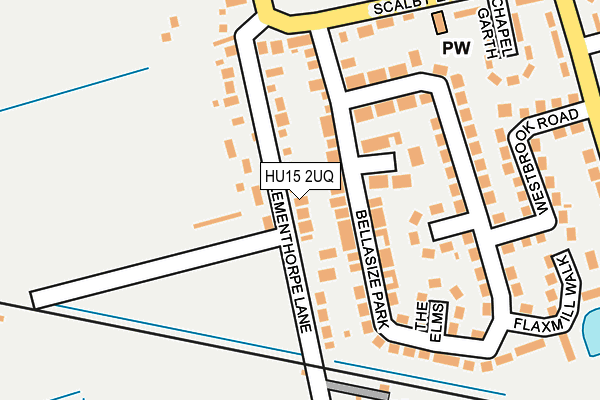HU15 2UQ map - OS OpenMap – Local (Ordnance Survey)
