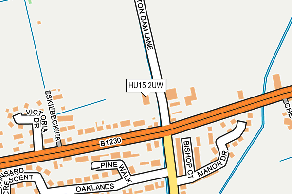 HU15 2UW map - OS OpenMap – Local (Ordnance Survey)