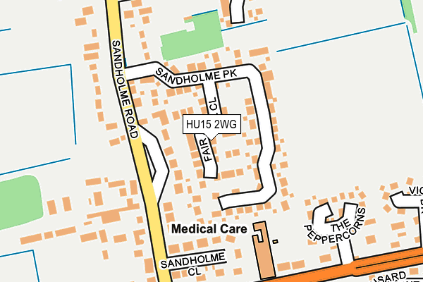 HU15 2WG map - OS OpenMap – Local (Ordnance Survey)