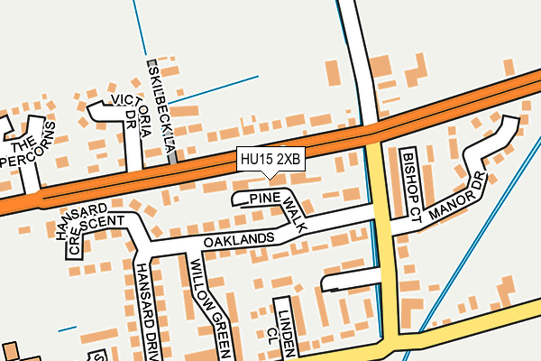 HU15 2XB map - OS OpenMap – Local (Ordnance Survey)