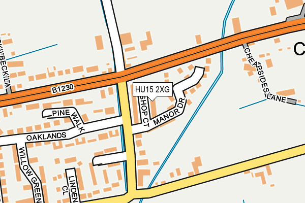 HU15 2XG map - OS OpenMap – Local (Ordnance Survey)
