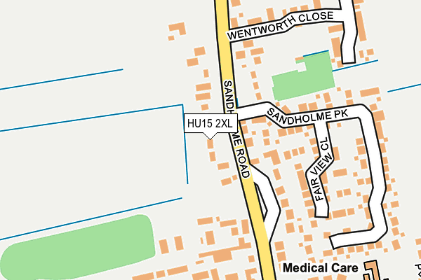 HU15 2XL map - OS OpenMap – Local (Ordnance Survey)