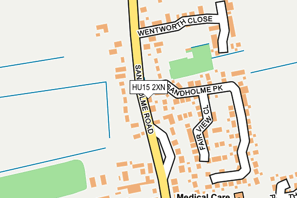 HU15 2XN map - OS OpenMap – Local (Ordnance Survey)