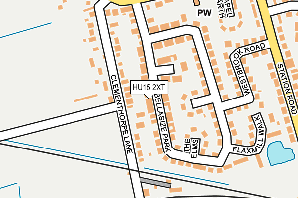 HU15 2XT map - OS OpenMap – Local (Ordnance Survey)