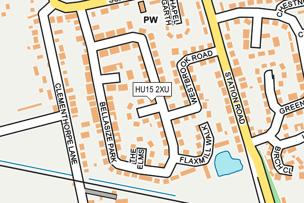 HU15 2XU map - OS OpenMap – Local (Ordnance Survey)