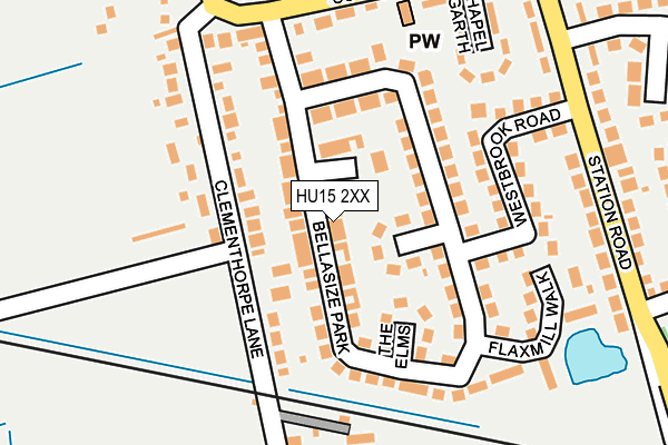 HU15 2XX map - OS OpenMap – Local (Ordnance Survey)