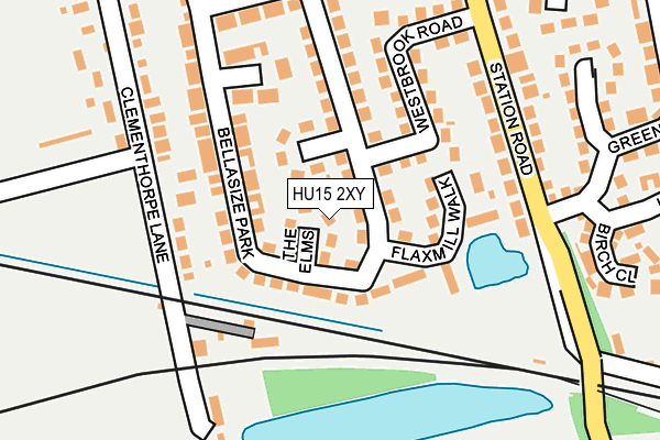 HU15 2XY map - OS OpenMap – Local (Ordnance Survey)