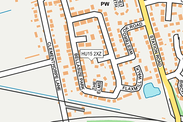 HU15 2XZ map - OS OpenMap – Local (Ordnance Survey)