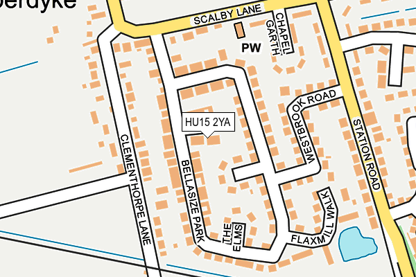 HU15 2YA map - OS OpenMap – Local (Ordnance Survey)