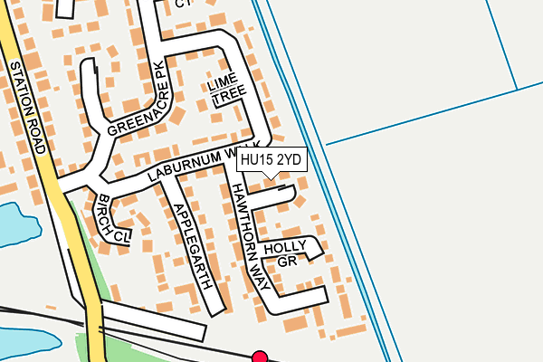 HU15 2YD map - OS OpenMap – Local (Ordnance Survey)