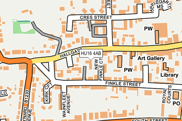 HU16 4AB map - OS OpenMap – Local (Ordnance Survey)