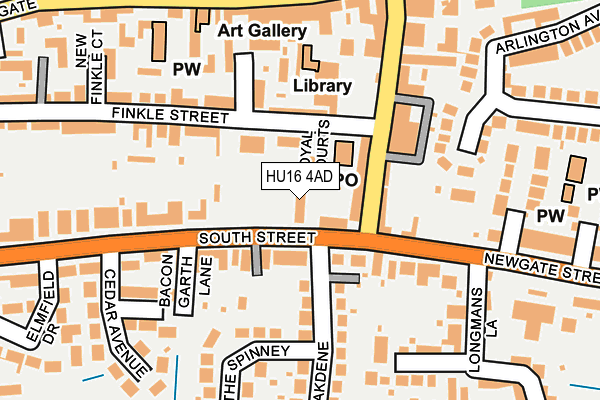 HU16 4AD map - OS OpenMap – Local (Ordnance Survey)