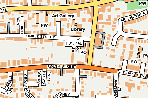 HU16 4AE map - OS OpenMap – Local (Ordnance Survey)