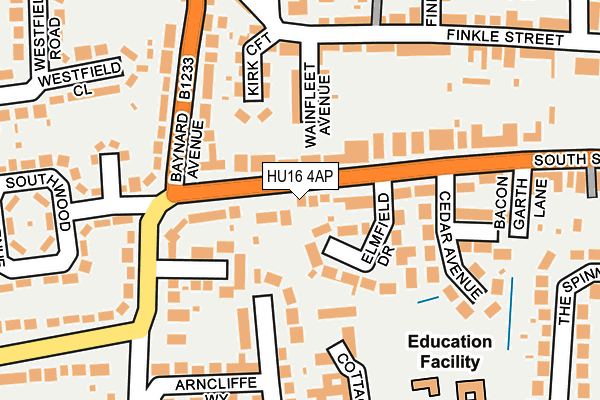 HU16 4AP map - OS OpenMap – Local (Ordnance Survey)