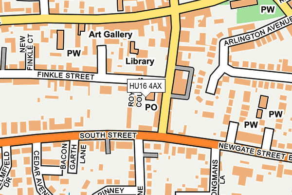 HU16 4AX map - OS OpenMap – Local (Ordnance Survey)