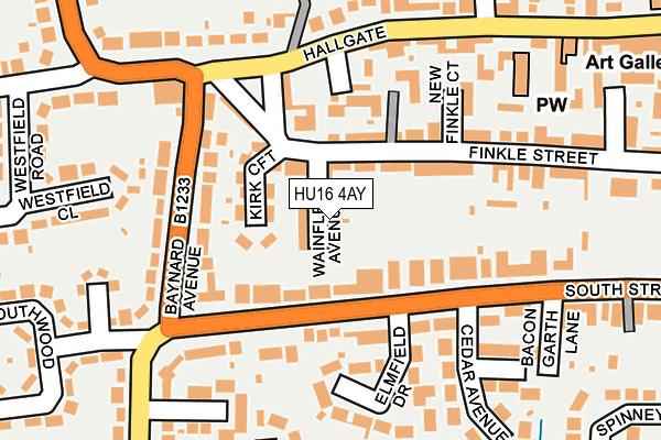 HU16 4AY map - OS OpenMap – Local (Ordnance Survey)