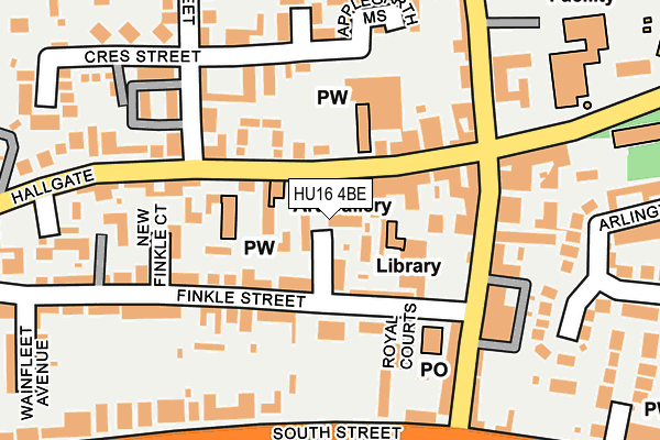 HU16 4BE map - OS OpenMap – Local (Ordnance Survey)