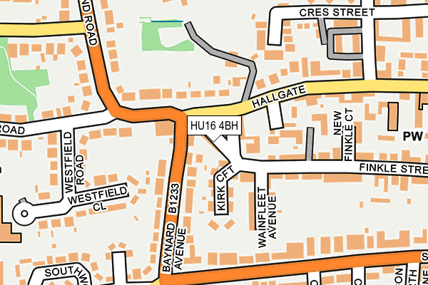 HU16 4BH map - OS OpenMap – Local (Ordnance Survey)