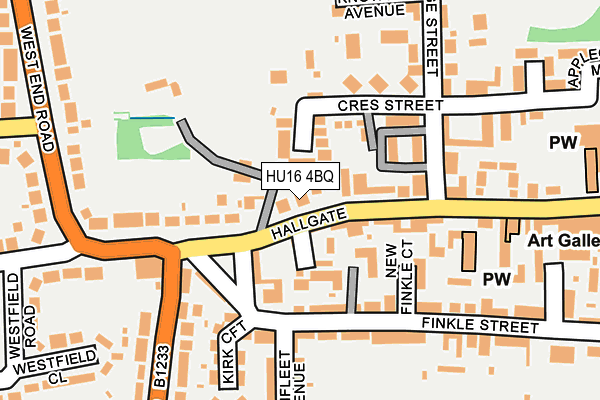 HU16 4BQ map - OS OpenMap – Local (Ordnance Survey)
