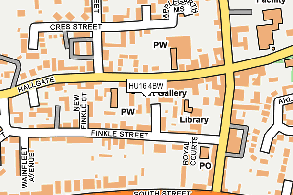 HU16 4BW map - OS OpenMap – Local (Ordnance Survey)
