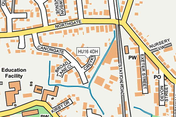 HU16 4DH map - OS OpenMap – Local (Ordnance Survey)
