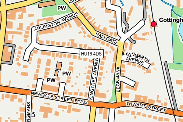 HU16 4DS map - OS OpenMap – Local (Ordnance Survey)
