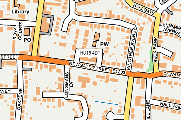HU16 4DT map - OS OpenMap – Local (Ordnance Survey)