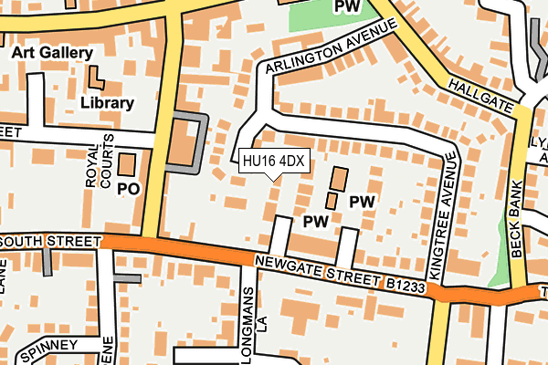 HU16 4DX map - OS OpenMap – Local (Ordnance Survey)