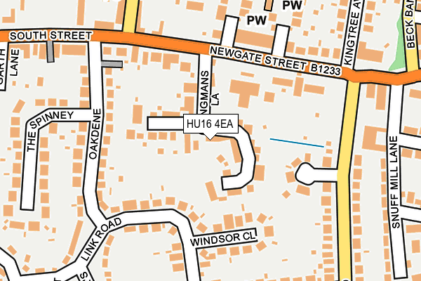 HU16 4EA map - OS OpenMap – Local (Ordnance Survey)