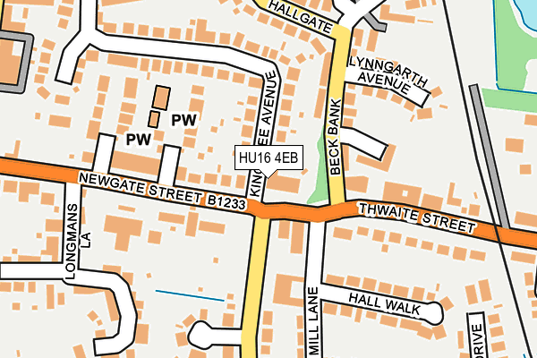 HU16 4EB map - OS OpenMap – Local (Ordnance Survey)