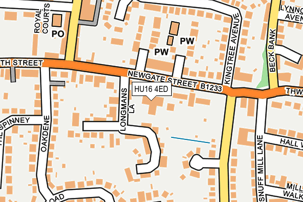 HU16 4ED map - OS OpenMap – Local (Ordnance Survey)